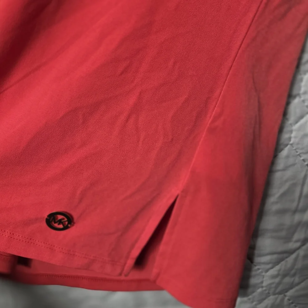 Michael Kors Shirt Sleeve Orange Bright Ruby Top Size M
